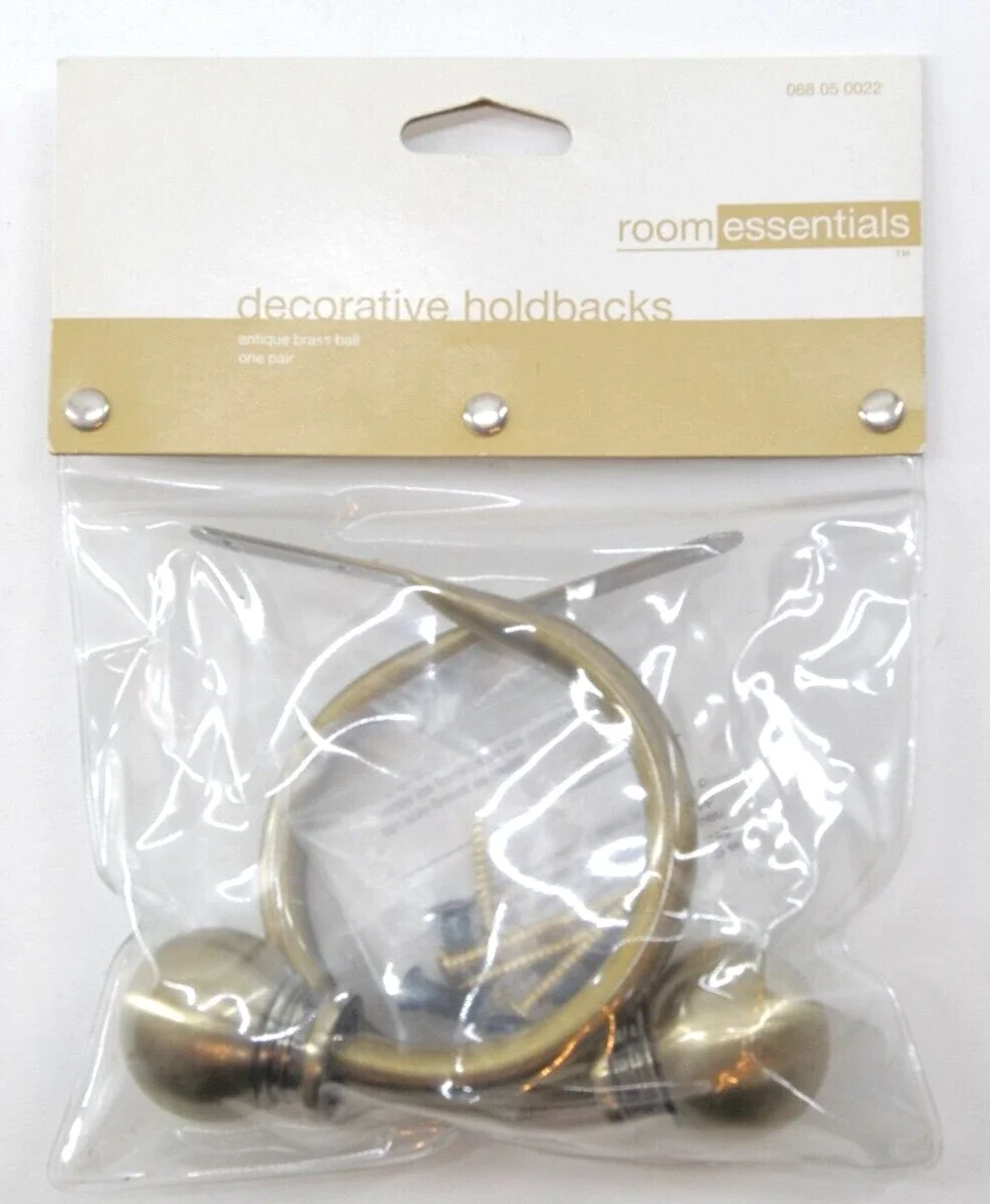 New Room Essentials Satin Brass Ball Decorative Holdbacks